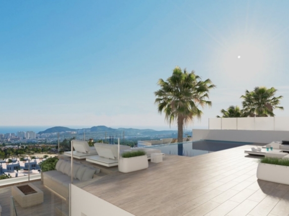 VILLA DE LUJO DE NUEVA CONSTRUCCIÓN EN FINESTRAT CON VISTAS AL MAR