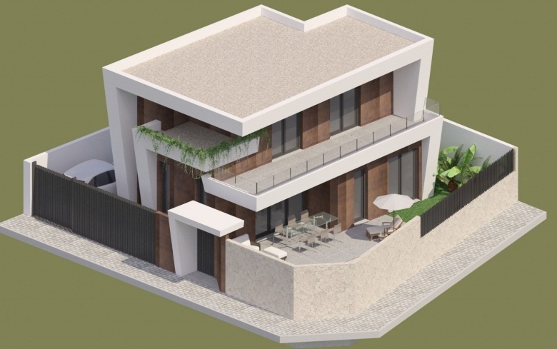 VILLA NUEVA INDEPENDIENTE DE ESTILO MODERNO CON 3 DORM. EN BENIJOFAR(ALICANTE).