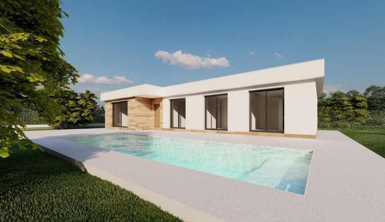 MAGNIFICA VILLA EN UNA PLANTA DE NUEVA CONSTRUCCIÓN CON PISCINA PRIVADA Y GRAN PARCELA EN CALASPARRA