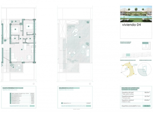 BUNGALOW DE PLANTA ALTA CON 2 DORM. CON VISTAS A LA LAGUNA ROSA EN LOS BALCONES(TORREVIEJA)