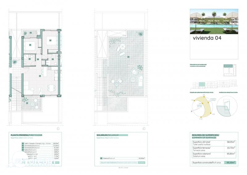BUNGALOW DE PLANTA ALTA CON 2 DORM. CON VISTAS A LA LAGUNA ROSA EN LOS BALCONES(TORREVIEJA)
