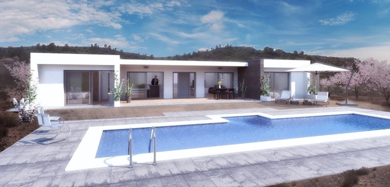 VILLA MODERNA EN UNA SOLA PLANTA DE 3 DORMITORIOS DE NUEVA CONSTRUCCIÓN EN PINOSO