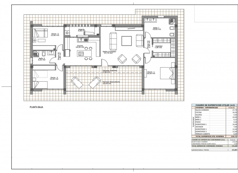 VILLA MODERNA EN UNA SOLA PLANTA DE 3 DORMITORIOS DE NUEVA CONSTRUCCIÓN EN PINOSO