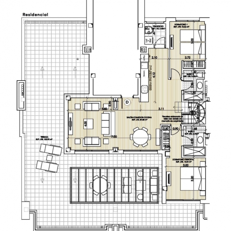ÁTICO DE NUEVA CONSTRUCCIÓN DE 2 DORMITORIOS EN VILLAMARTIN