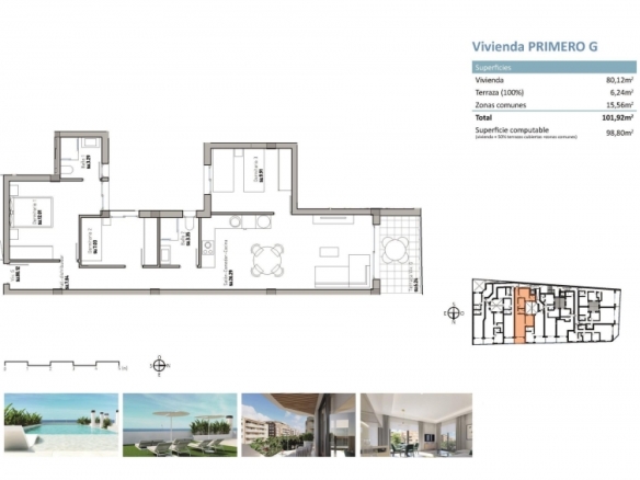 APARTAMENTO DE 3 DORM EN GUARDAMAR DEL SEGURA