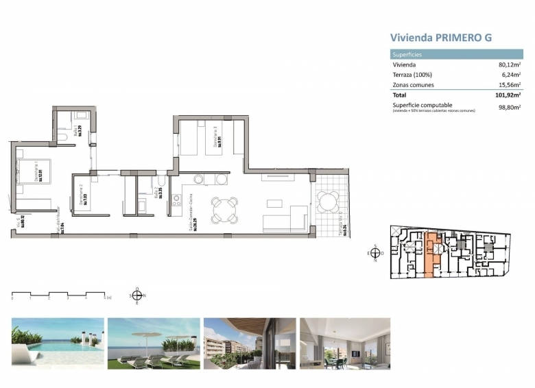 APARTAMENTO DE 3 DORM EN GUARDAMAR DEL SEGURA