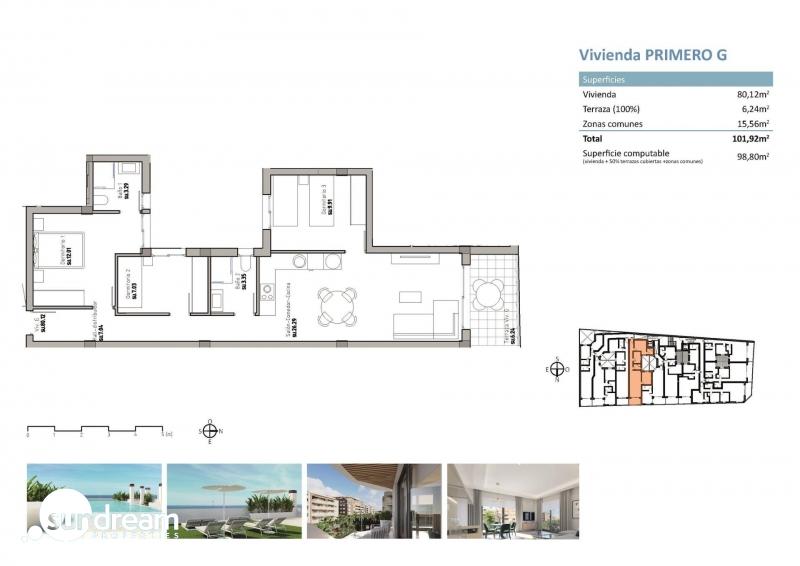 APARTAMENTO DE 3 DORM EN GUARDAMAR DEL SEGURA