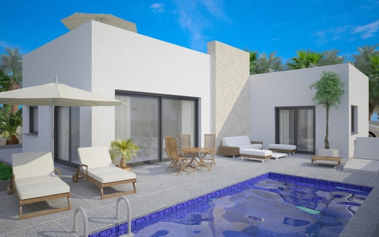 VILLA MODERNA EN UNA SOLA PLANTA DE 3 DORMITORIOS CON PISCINA PRIVADA EN BENIJÓFAR