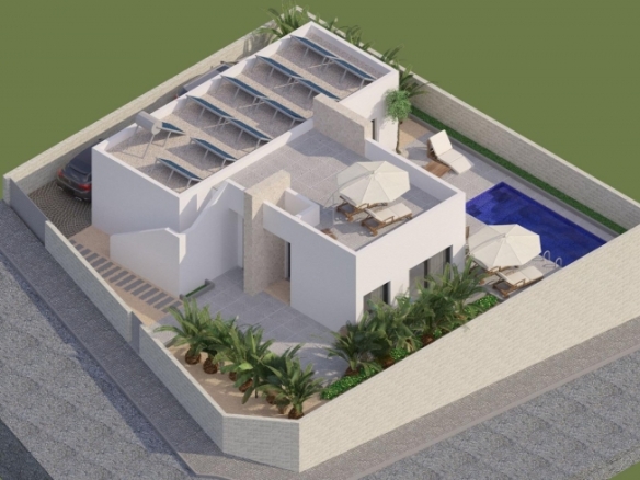 VILLA MODERNA EN UNA SOLA PLANTA DE 3 DORMITORIOS CON PISCINA PRIVADA EN BENIJÓFAR