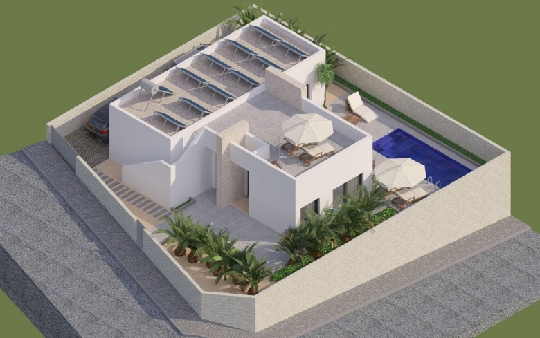 VILLA MODERNA EN UNA SOLA PLANTA DE 3 DORMITORIOS CON PISCINA PRIVADA EN BENIJÓFAR