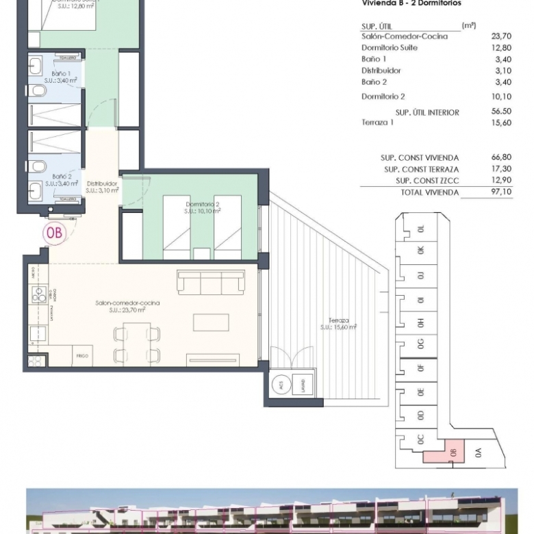 APARTAMENTO DE NUEVA CONSTRUCCIÓN EN PLANTA BAJA CON 2 DORM. EN BENIJÓFAR
