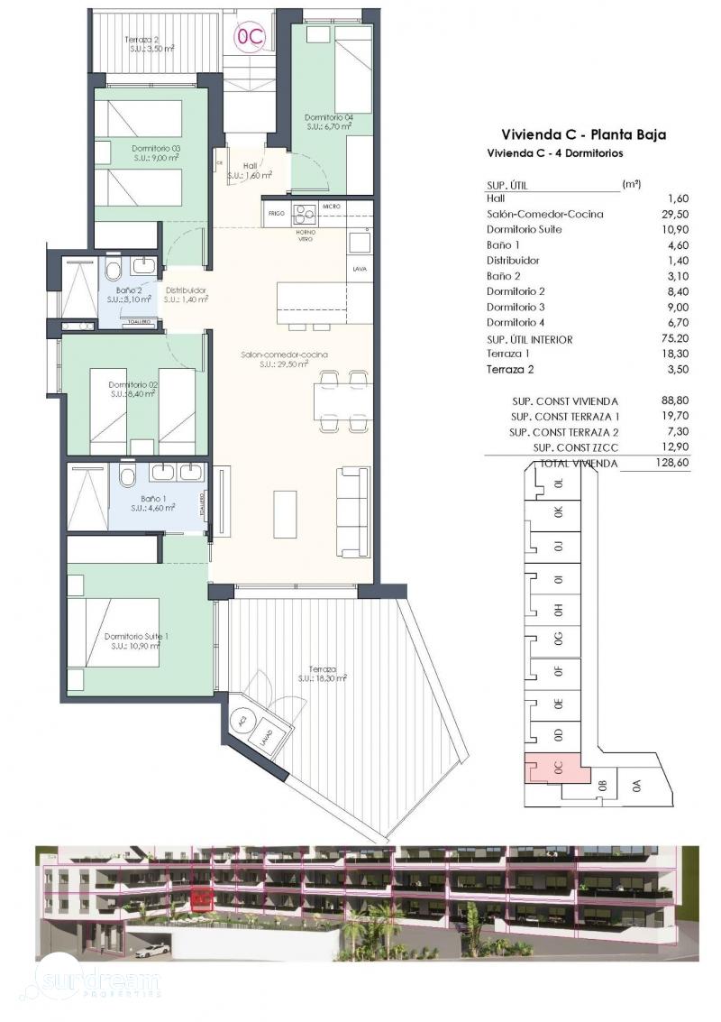 APARTAMENTO DE NUEVA CONSTRUCCIÓN EN PLANTA BAJA DE 4 DORM.EN BENIJÓFAR