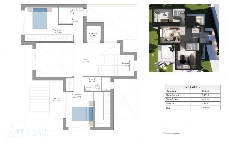 g_39972-13-32 MAGNIFICA VILLA DE NUEVA CONSTRUCCIÓN DE 3 DORM.EN FINESTRAT