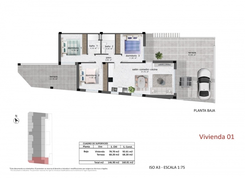 APARTAMENTO EN PLANTA BAJA DE 3 DORM. EN PILAR DE LA HORADADA