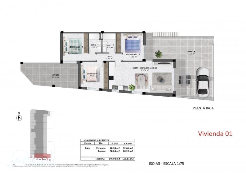 APARTAMENTO EN PLANTA BAJA DE 3 DORM. EN PILAR DE LA HORADADA