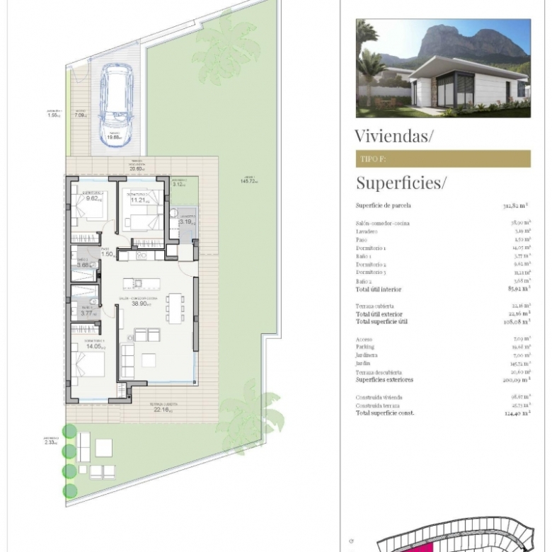 Chalet de nueva construcción en una sola planta a la venta  en Polop, Alicante