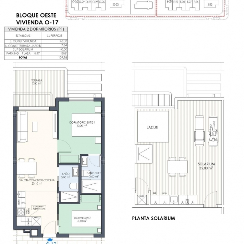 Bungalow de planta alta a la venta con solarium a 150m. de la Playa De Las Higuericas En Torre De La
