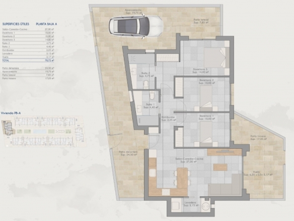 Bungalow de planta baja con 3 dormitorios a la venta en Torre-Pacheco, Costa Cálida
