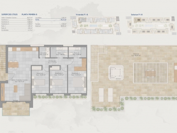 Bungalow de planta alta de 3 dormitorios a la venta con solarium en Torre-Pacheco(Murcia)