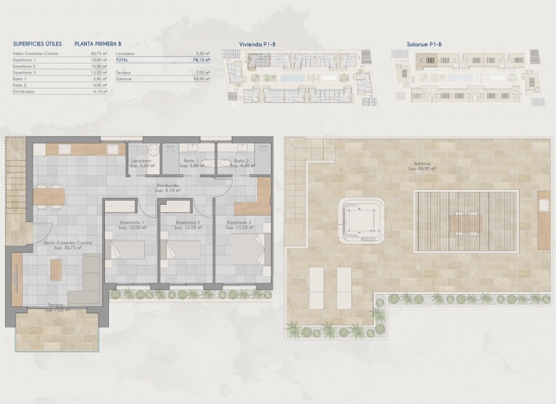 Bungalow de planta alta de 3 dormitorios a la venta con solarium en Torre-Pacheco(Murcia)