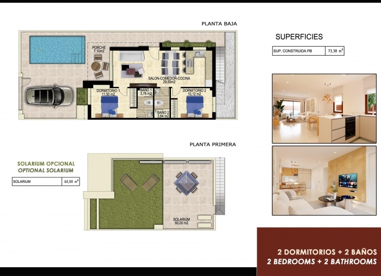 Vivienda pareada de 2 dormitorios de nueva construcción en Golf Resort, Orihuela