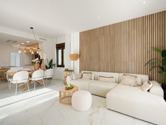 Villa de nueva construcción de una planta y piscina privada en Polop