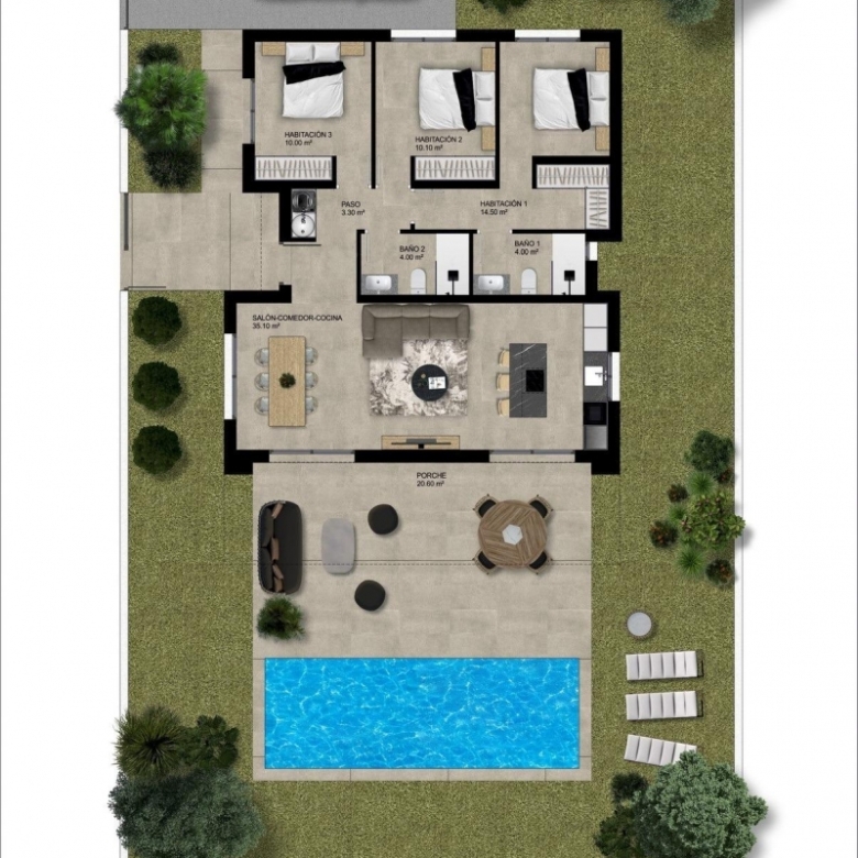 VILLAS INDEPENDIENTES DE NUEVA CONSTRUCCIÓN EN HONDON DE LAS NIEVES