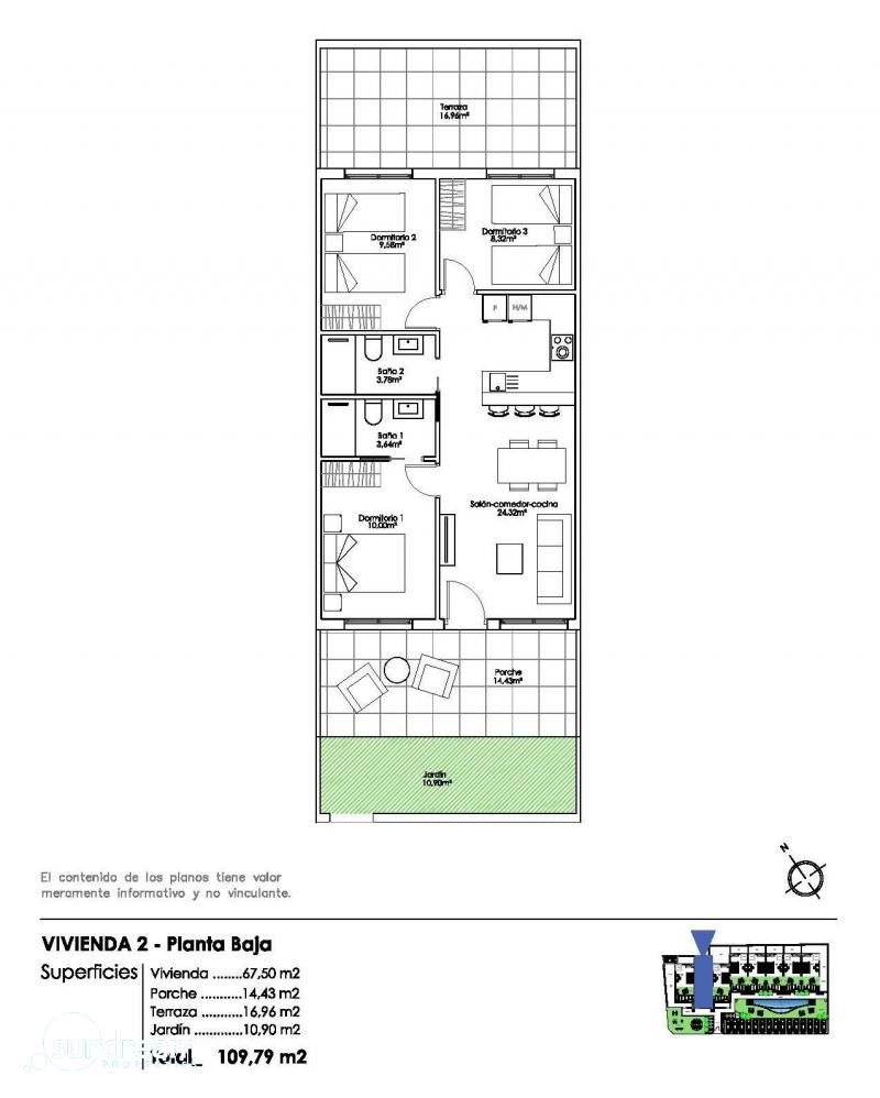 g_40193-24-6 Bungalow de planta baja de 3 dormitorios a la venta en Pilar de la Horadada