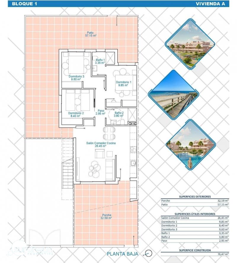g_40281-27-28 Bungalow en venta piscina y garaje Pilar de la Horadada