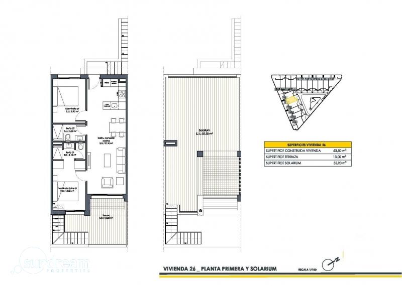 Bungalow en venta obra nueva con piscina San Fulgencio