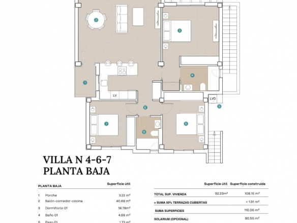 Villa en venta obra nueva con solárium en Polop