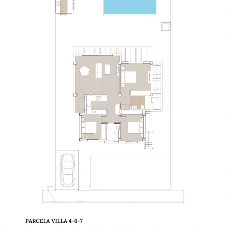 Villa en venta obra nueva con solárium en Polop