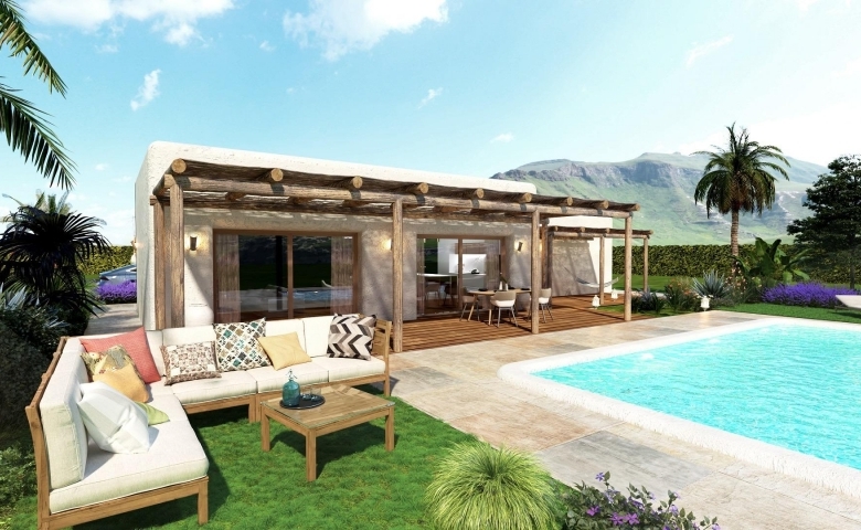 Villa obra nueva en venta con piscina en Pinoso