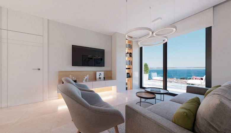 Apartamento de lujo de 2 dormitorios con vistas panorámicas al mar en Villajoyosa