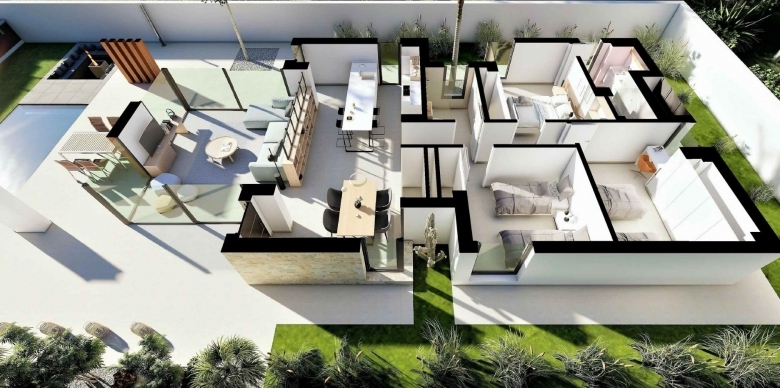 VILLA MODERNA DE NUEVA CONSTRUCCION EN SAN FULGENCIO(ALICANTE)