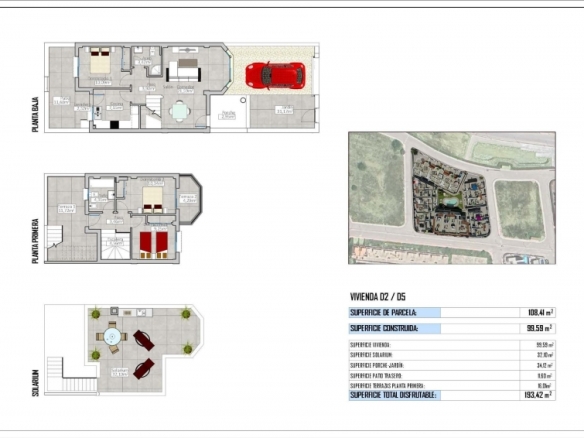 Chalet adosado en venta obra nueva con piscina en Cox