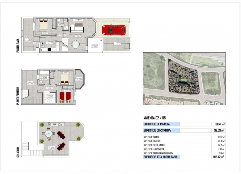 Chalet adosado en venta obra nueva con piscina en Cox