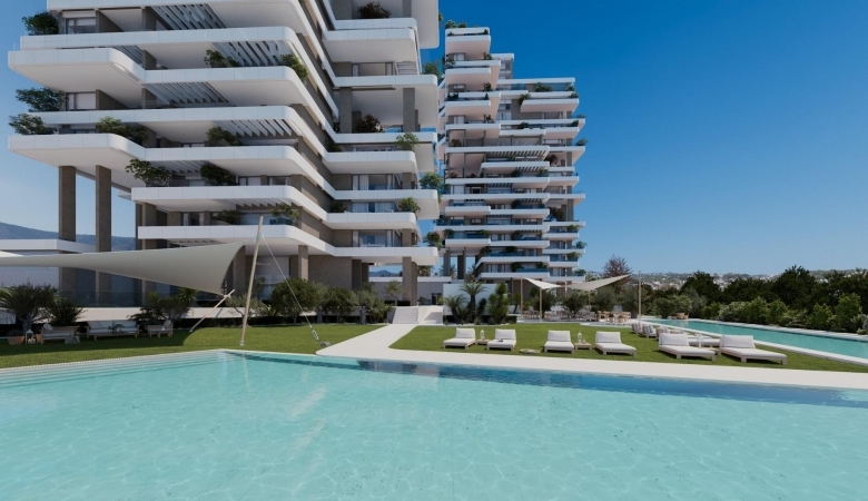 Apartamento de lujo de nueva construcción con 3 dormitorios con vistas al mar a la venta en Calpe, Costa Blanca