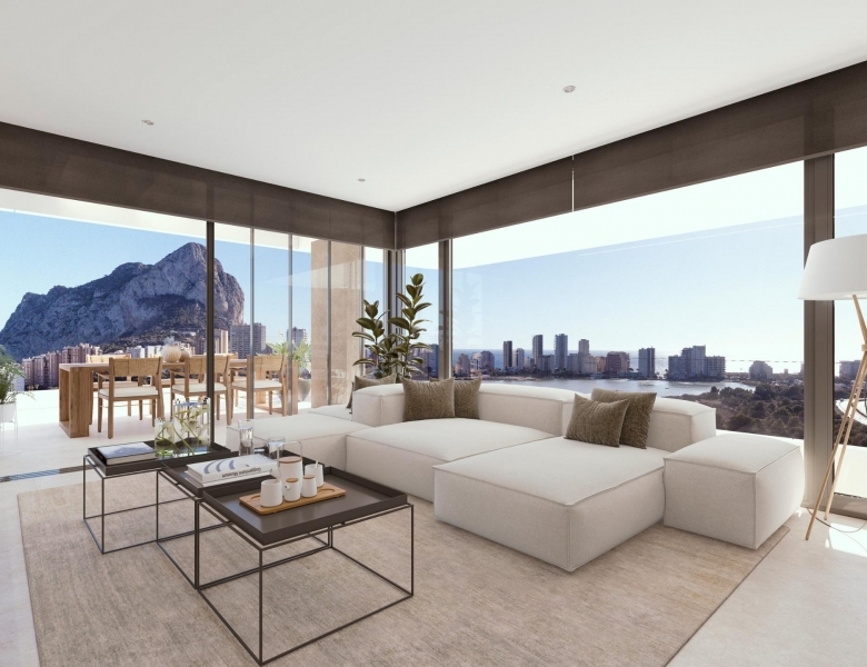 Apartamento de lujo de nueva construcción con 3 dormitorios con vistas al mar a la venta en Calpe, Costa Blanca
