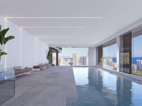 Apartamento de lujo de nueva construcción con 3 dormitorios con vistas al mar a la venta en Calpe, Costa Blanca