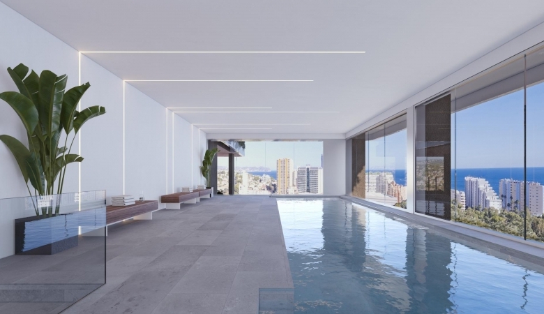 Apartamento de lujo de nueva construcción con 3 dormitorios con vistas al mar a la venta en Calpe, Costa Blanca