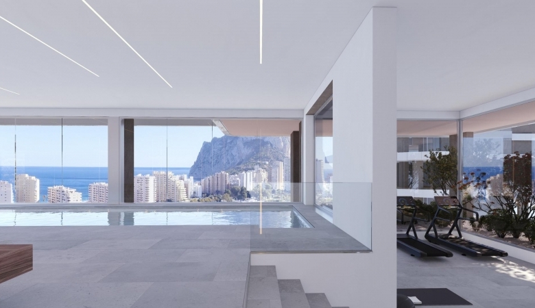 Apartamento de lujo de nueva construcción con 3 dormitorios con vistas al mar a la venta en Calpe, Costa Blanca