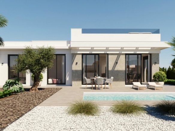 Villa en venta obra nueva con piscina Fuente del Alamo