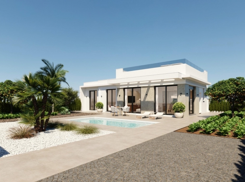 Villa en venta obra nueva con piscina Fuente del Alamo