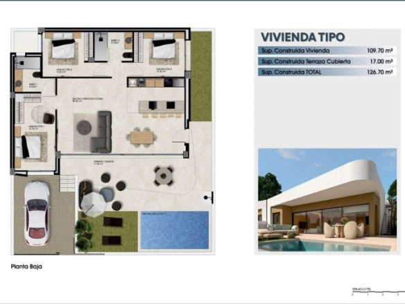 Villa en venta obra nueva con piscina en Dolores
