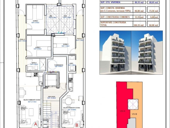 Apartamento de nueva construcción con 3 dormitorios a tan solo 150m de la playa a la venta en Torrevieja