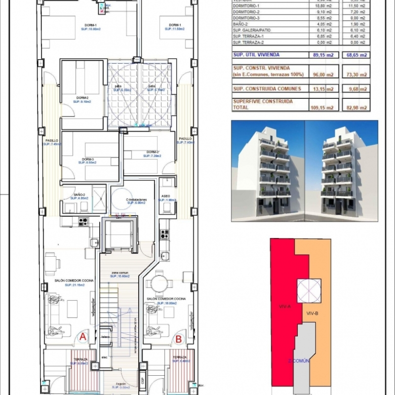 Apartamento de nueva construcción con 3 dormitorios a tan solo 150m de la playa a la venta en Torrevieja