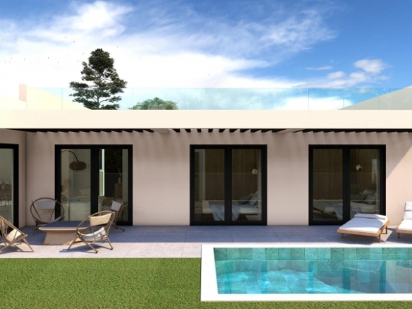 Villa exclusiva de una sola planta con 4 dormitorios y piscina privada en Finestrat.