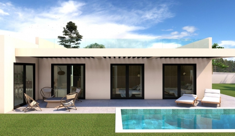 Villa exclusiva de una sola planta con 4 dormitorios y piscina privada en Finestrat.