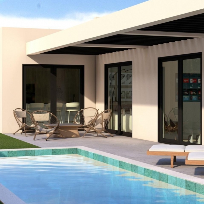 Villa independiente de una sola planta con 3 dormitorios y piscina privada en Finestrat